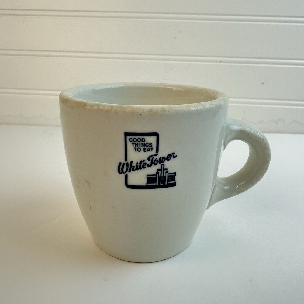 Vintage White Tower Hamburgers Restaurant Ware Coffee Mug Shenango China